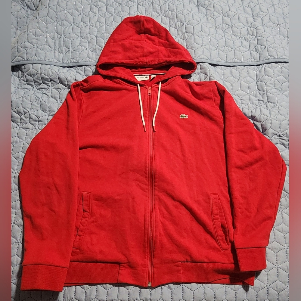 Red Lacoste hoodie